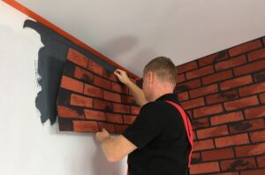 płytki imitacja cegły z fugą